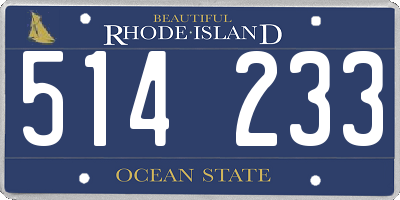 RI license plate 514233