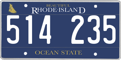 RI license plate 514235
