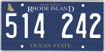 RI license plate 514242