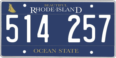 RI license plate 514257