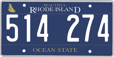 RI license plate 514274