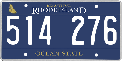 RI license plate 514276