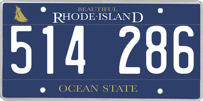 RI license plate 514286
