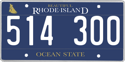 RI license plate 514300
