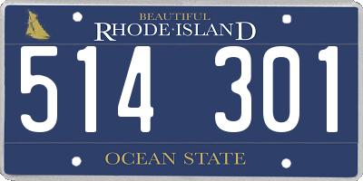 RI license plate 514301