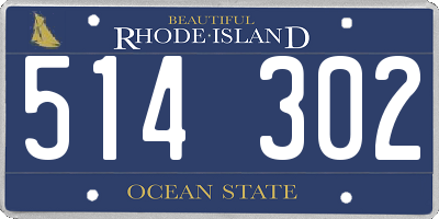 RI license plate 514302