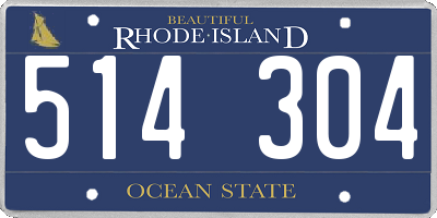 RI license plate 514304