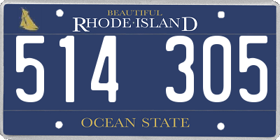 RI license plate 514305
