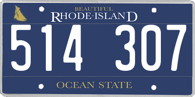 RI license plate 514307