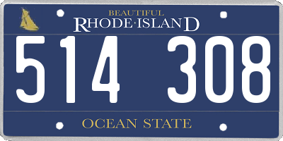 RI license plate 514308