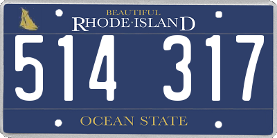 RI license plate 514317
