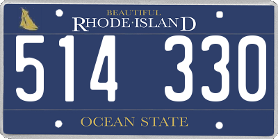 RI license plate 514330