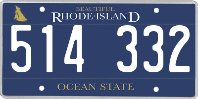 RI license plate 514332