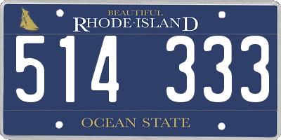 RI license plate 514333