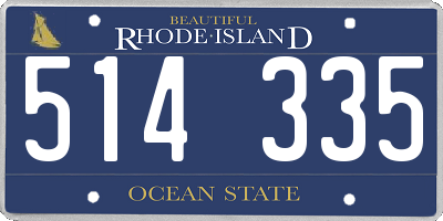 RI license plate 514335