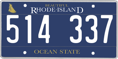RI license plate 514337