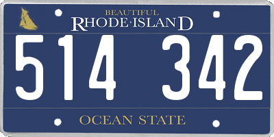 RI license plate 514342