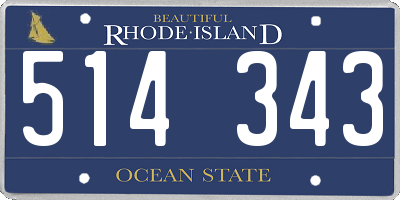 RI license plate 514343