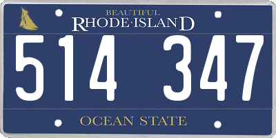 RI license plate 514347