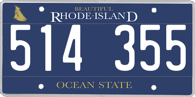 RI license plate 514355