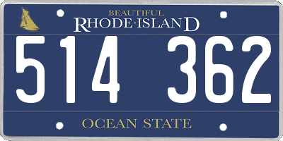 RI license plate 514362