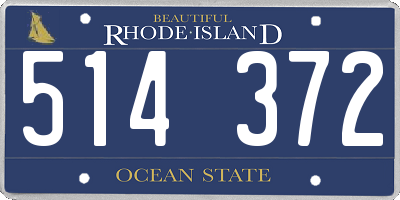 RI license plate 514372