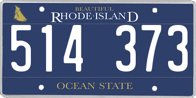 RI license plate 514373