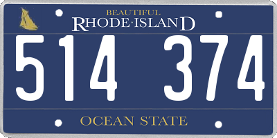 RI license plate 514374