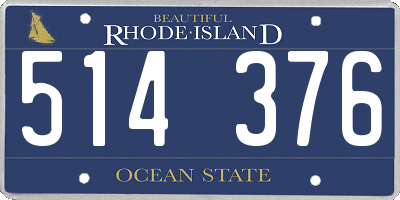 RI license plate 514376