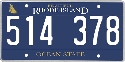 RI license plate 514378