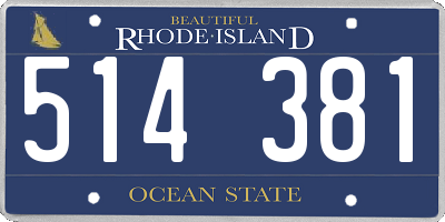 RI license plate 514381