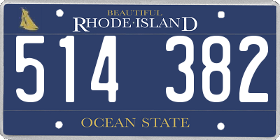 RI license plate 514382