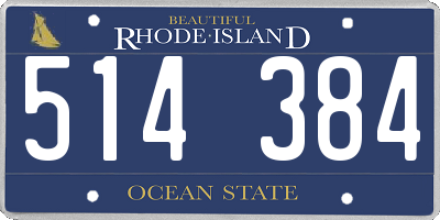 RI license plate 514384