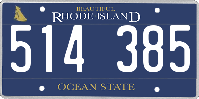 RI license plate 514385