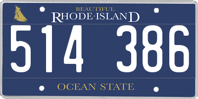 RI license plate 514386