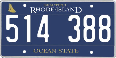 RI license plate 514388