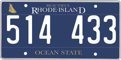 RI license plate 514433