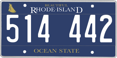 RI license plate 514442
