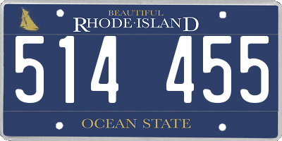 RI license plate 514455