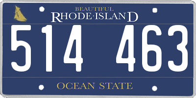 RI license plate 514463
