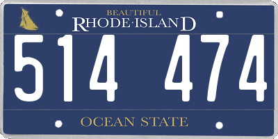 RI license plate 514474