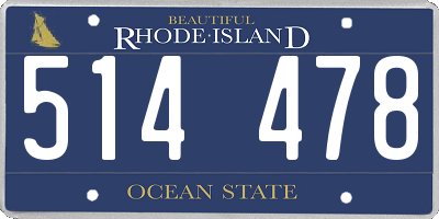 RI license plate 514478