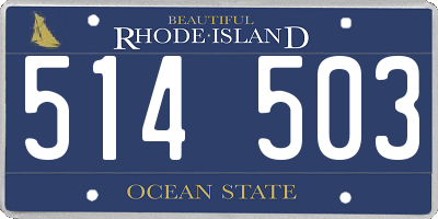 RI license plate 514503