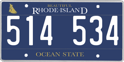 RI license plate 514534