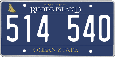 RI license plate 514540