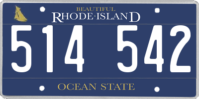 RI license plate 514542