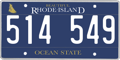 RI license plate 514549