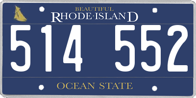 RI license plate 514552