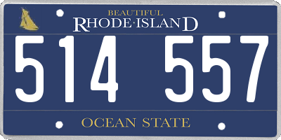RI license plate 514557