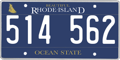 RI license plate 514562